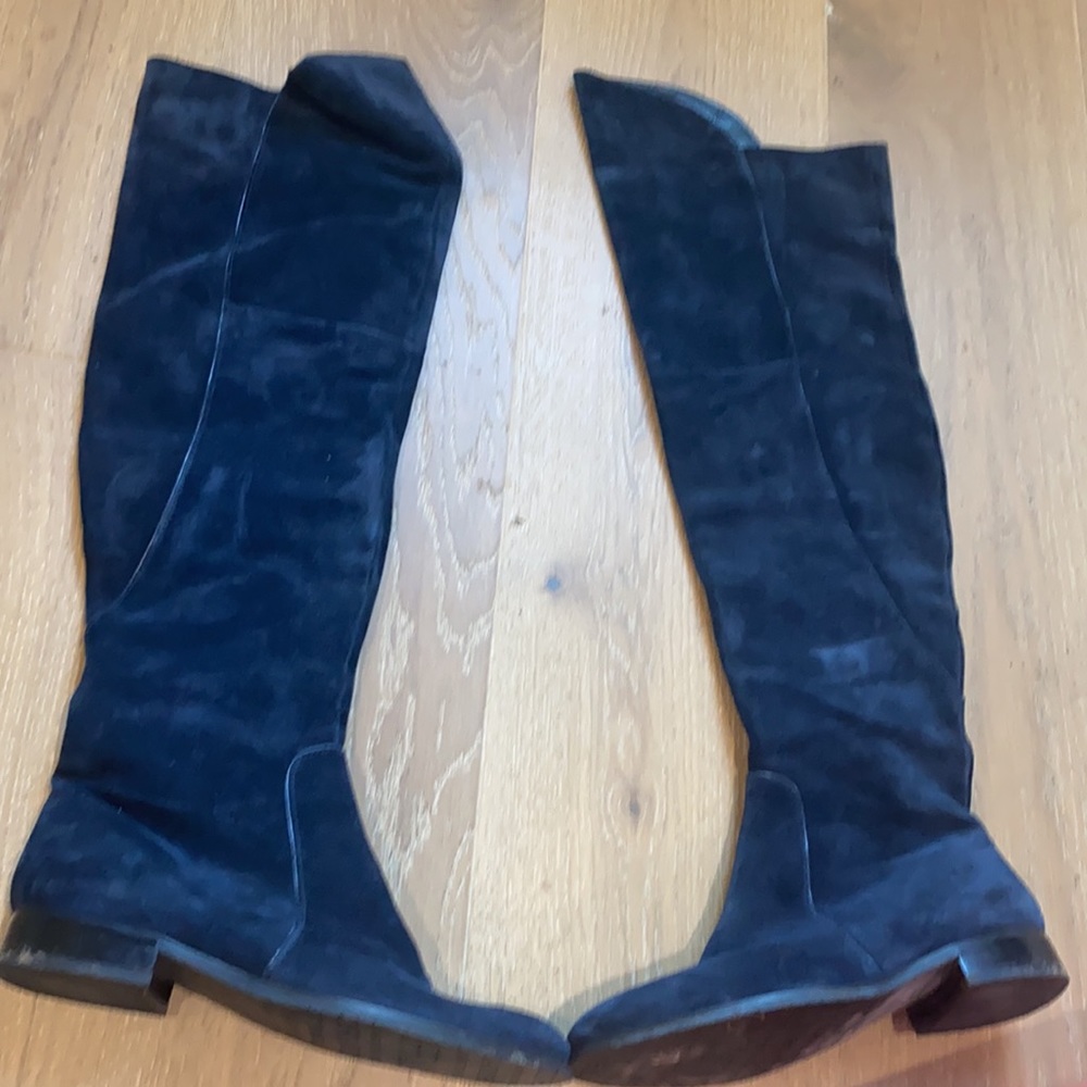 Over the knee Navy Suede Boots